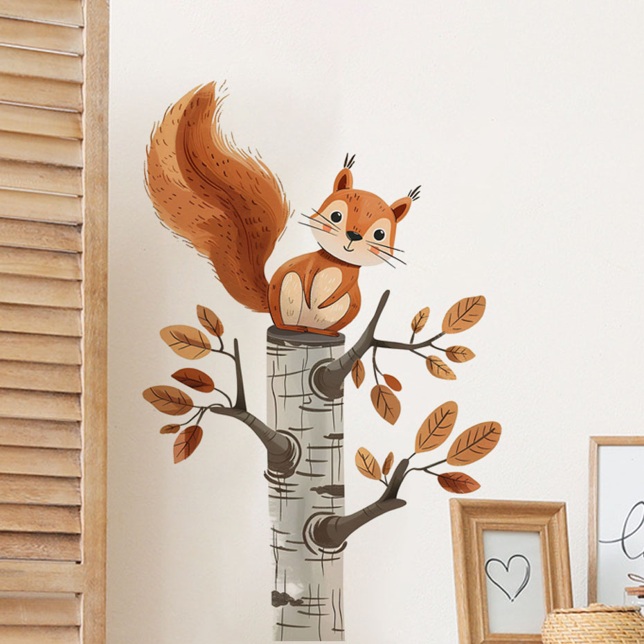 Baby Nursery Package - Cartoon Squirrel in a Tree Animals