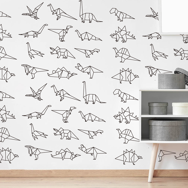 Baby Nursery Zoo Animals - Dễ Thương Origami Khủng Long Decal