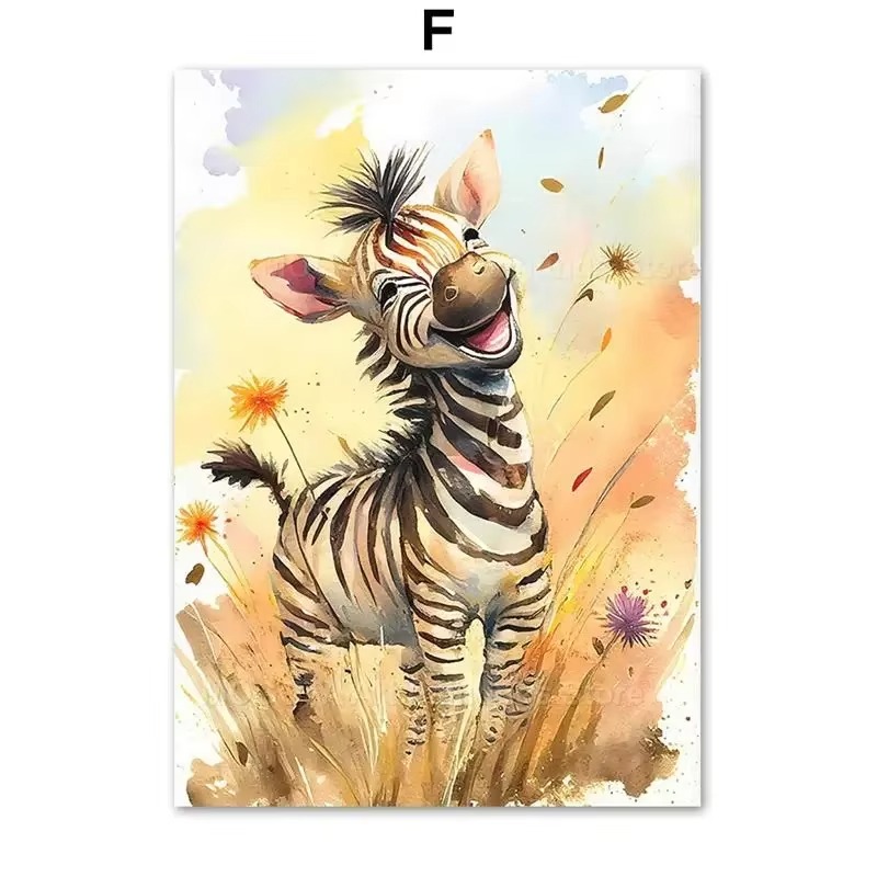 Baby Nursery Design - Watercolor Lion Giraffe Tiger Elephant Zebra