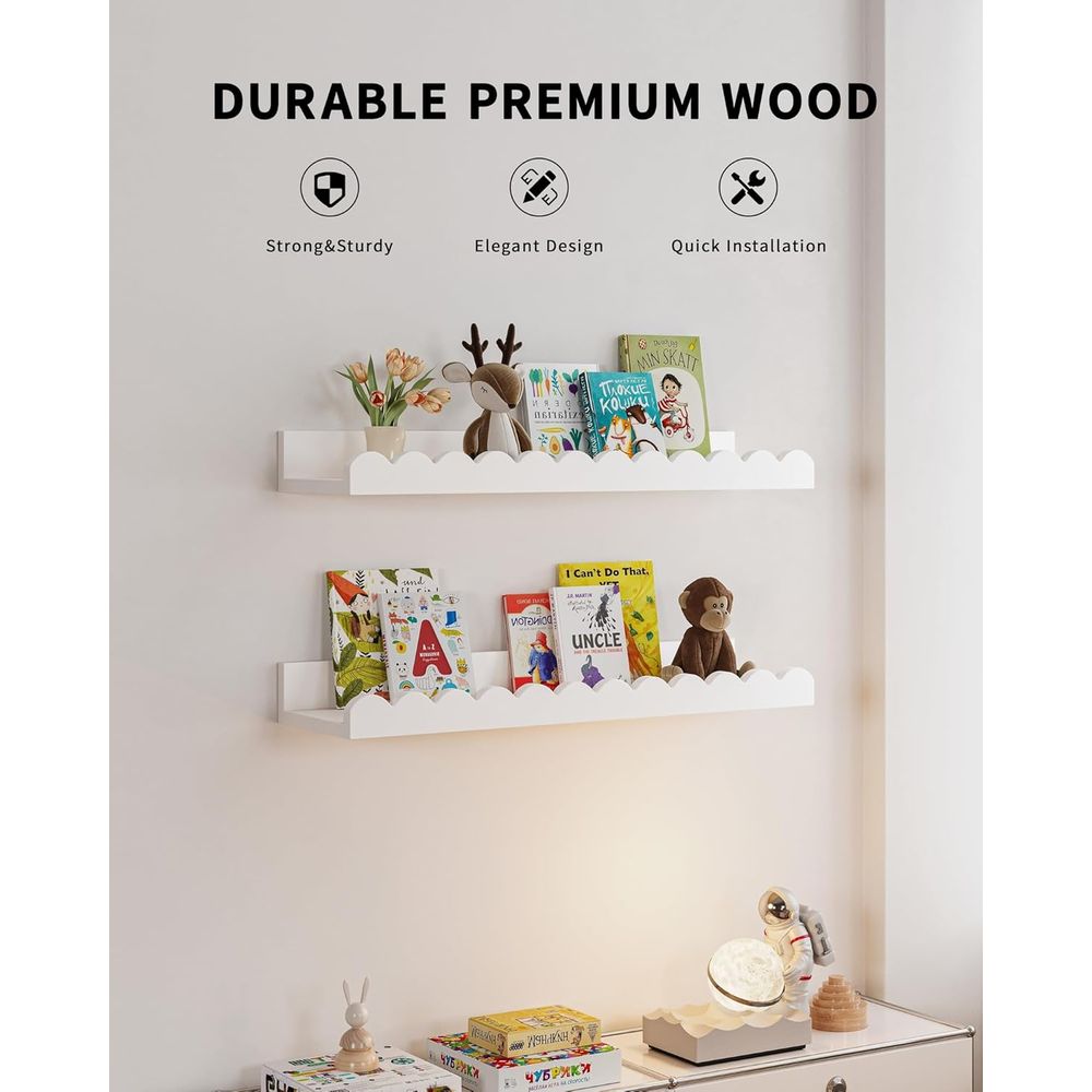 4-Pack White Floating Shelves, - đánh giá và giá Baby Nursery Floating Shelves