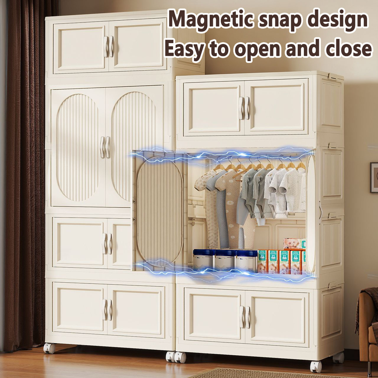Folding Children's Wardrobe Ba - đánh giá và giá Closet Organizer Baby