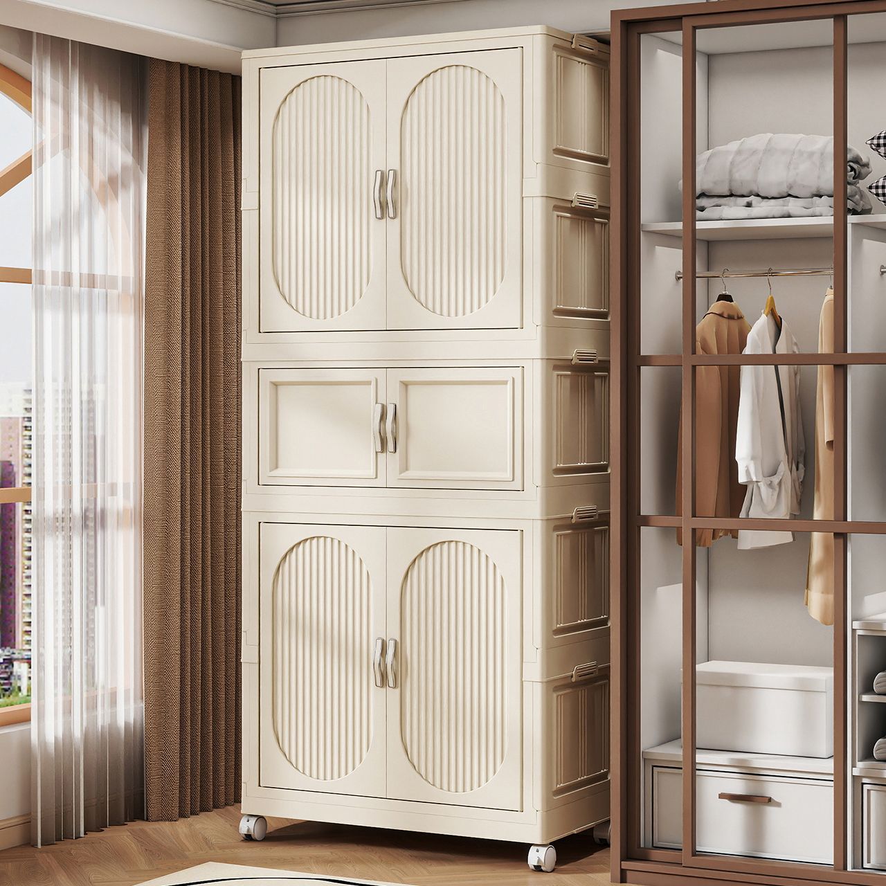 Folding Children's Wardrobe Ba - đánh giá và giá Closet Organizer Baby