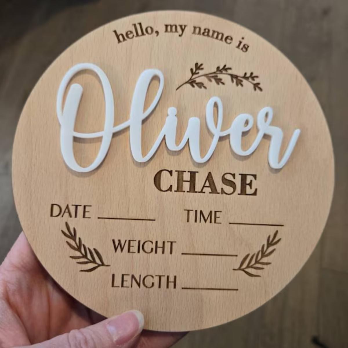 1Pc Custom Baby Announcement S - đánh giá và giá Baby Nursery Ornaments
