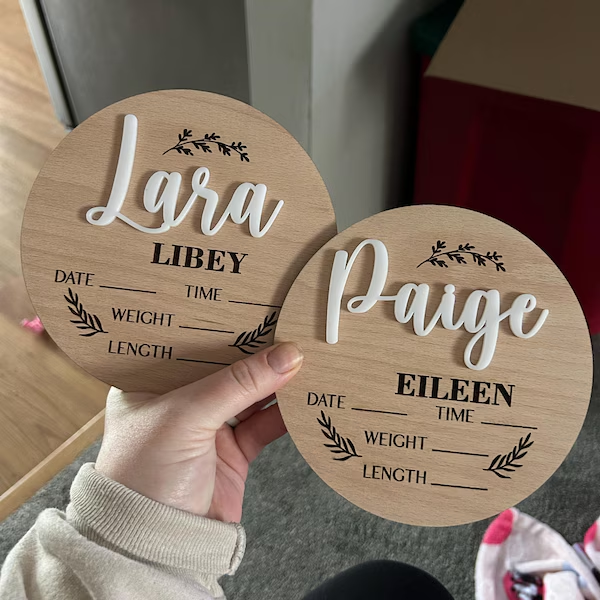 1Pc Custom Baby Announcement S - đánh giá và giá Baby Nursery Ornaments