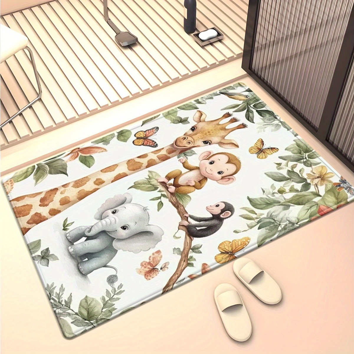 Watercolor Animal Jungle Print - đánh giá và giá Baby Nursery Jungle Rug