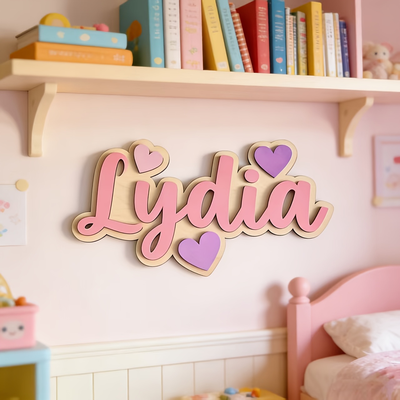 Personalized Gradient Heart Na - đánh giá và giá Baby Nursery Hanging Decor