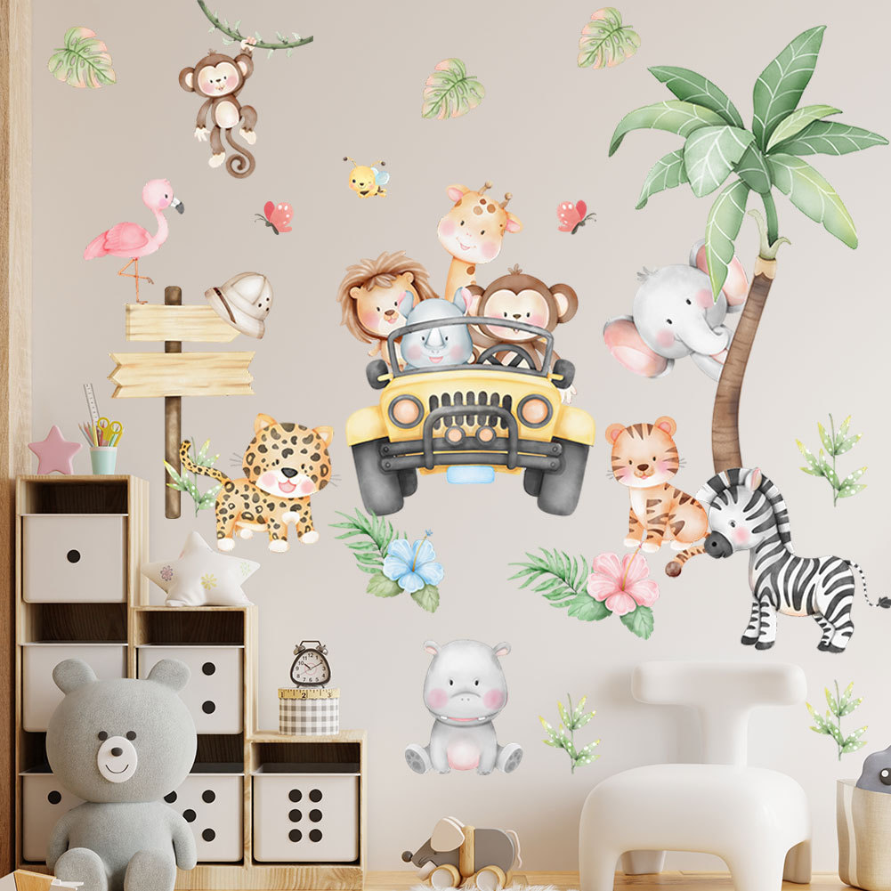 kids room cartoon elephant gir - đánh giá và giá Baby Nursery Zoo Animals