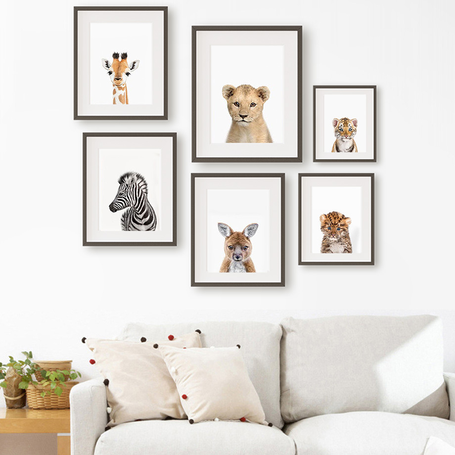 1pc frameless Canvas Painting  - đánh giá và giá Baby Nursery Zoo Animals