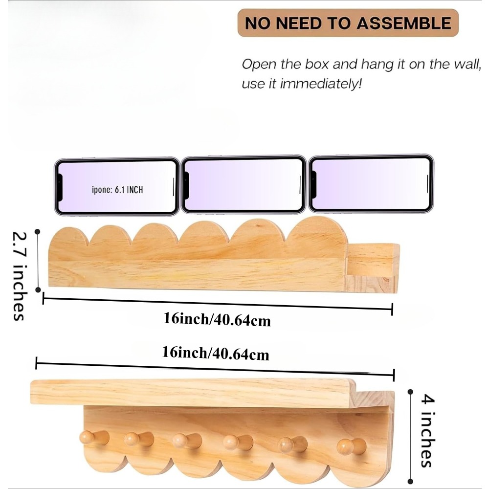 Nursery Book Shelves 3PCS Wood - đánh giá và giá Baby Nursery Floating Shelves
