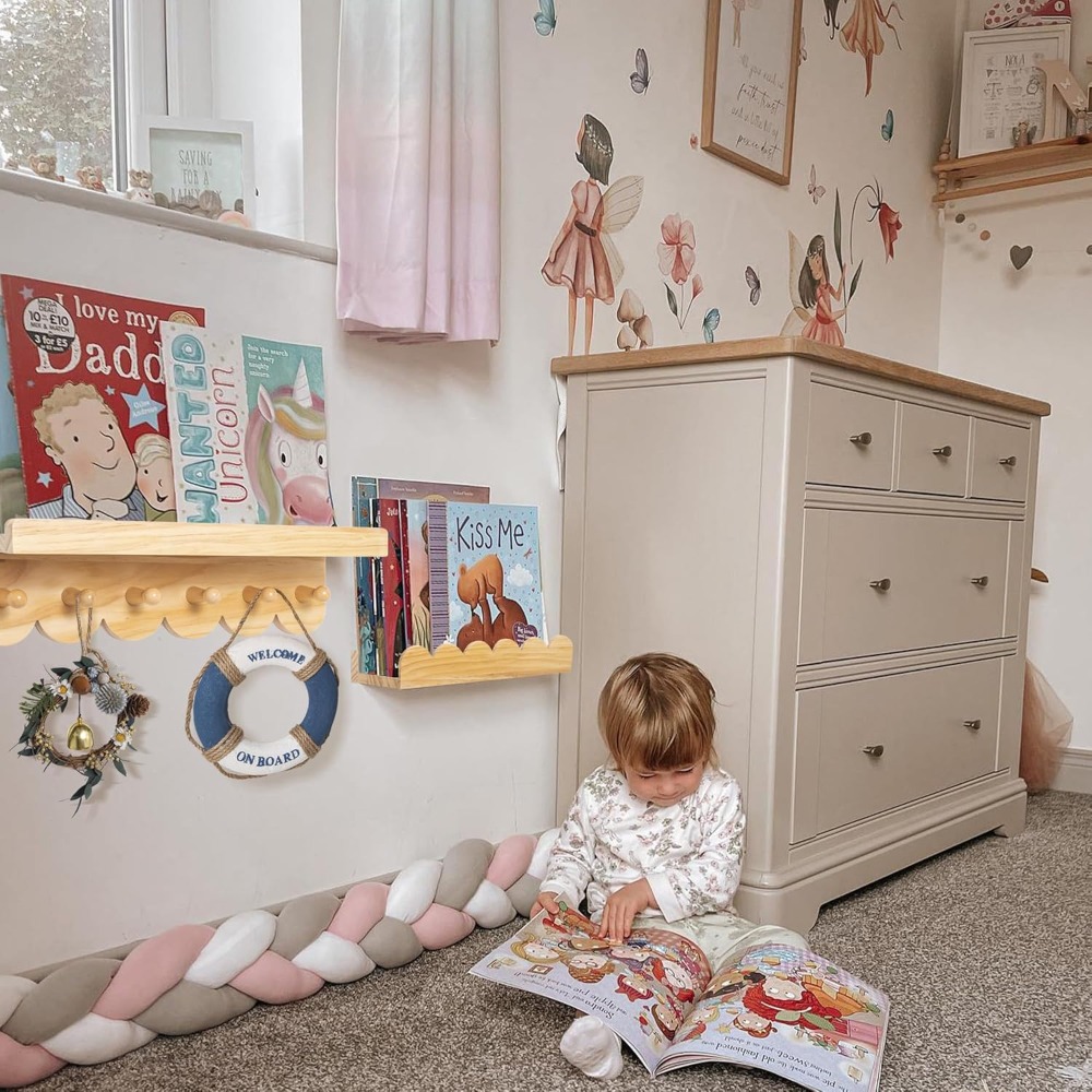Nursery Book Shelves 3PCS Wood - đánh giá và giá Baby Nursery Floating Shelves