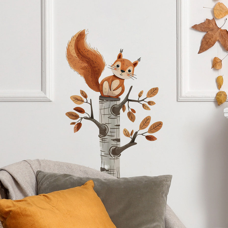 Cartoon Squirrel in a Tree Ani - đánh giá và giá Baby Nursery Package