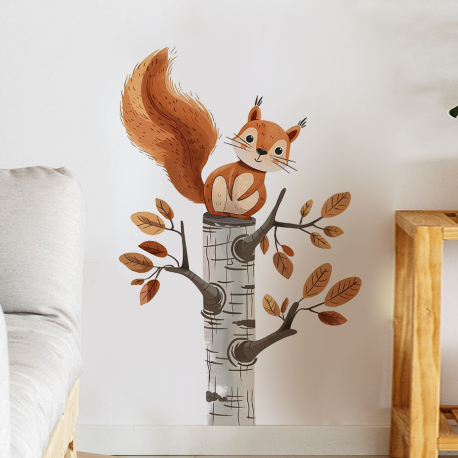 Cartoon Squirrel in a Tree Ani - đánh giá và giá Baby Nursery Package