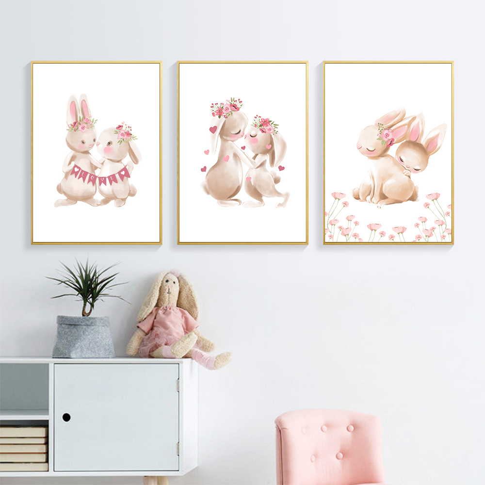 Rabbit animal print, pink flow - đánh giá và giá Baby Nursery Mirror