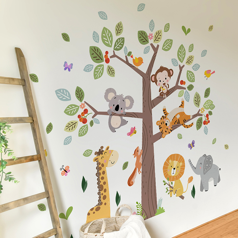 Large Jungle Animal Wall Stick - đánh giá và giá Baby Nursery Zoo Animals