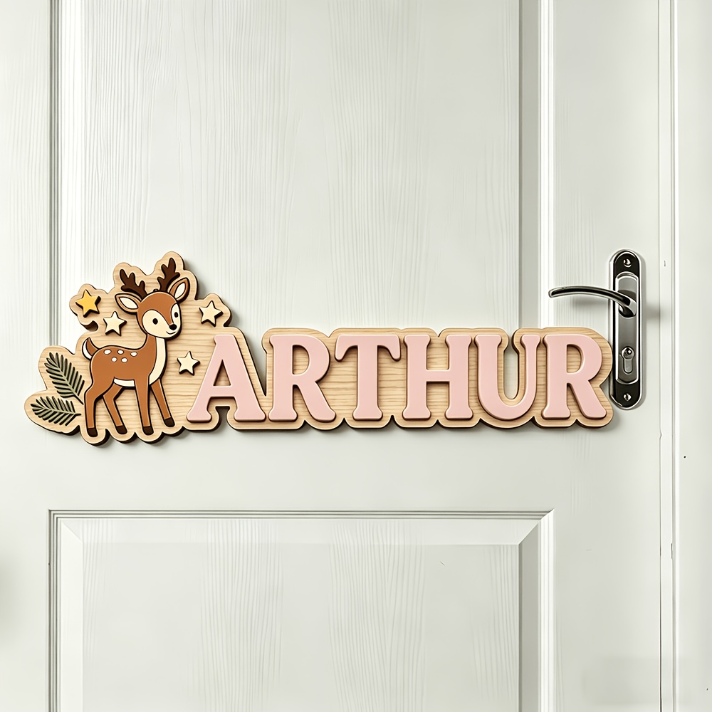 Custom Deer & Star Wooden Name - đánh giá và giá Baby Nursery Hanging Decor