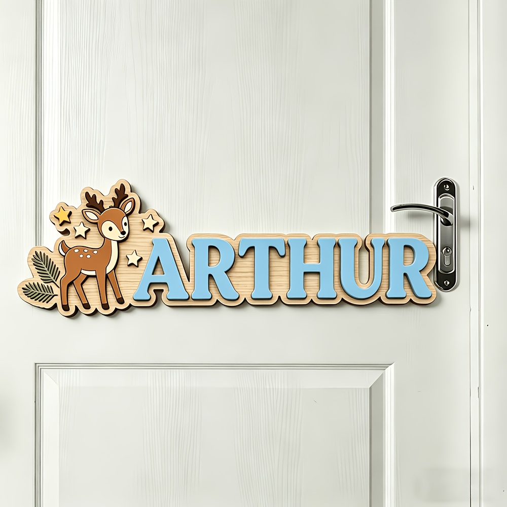 Custom Deer & Star Wooden Name - đánh giá và giá Baby Nursery Hanging Decor