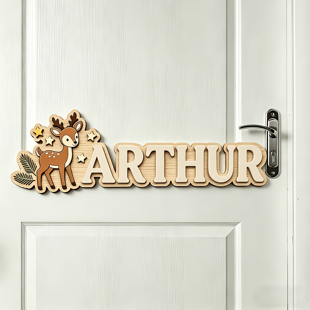 Custom Deer & Star Wooden Name - đánh giá và giá Baby Nursery Hanging Decor