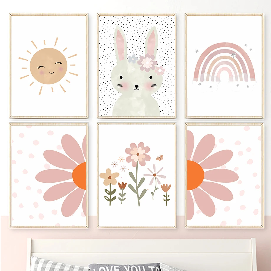 Boho Rabbit Flower Sun Rainbow - đánh giá và giá Baby Nursery Mirror