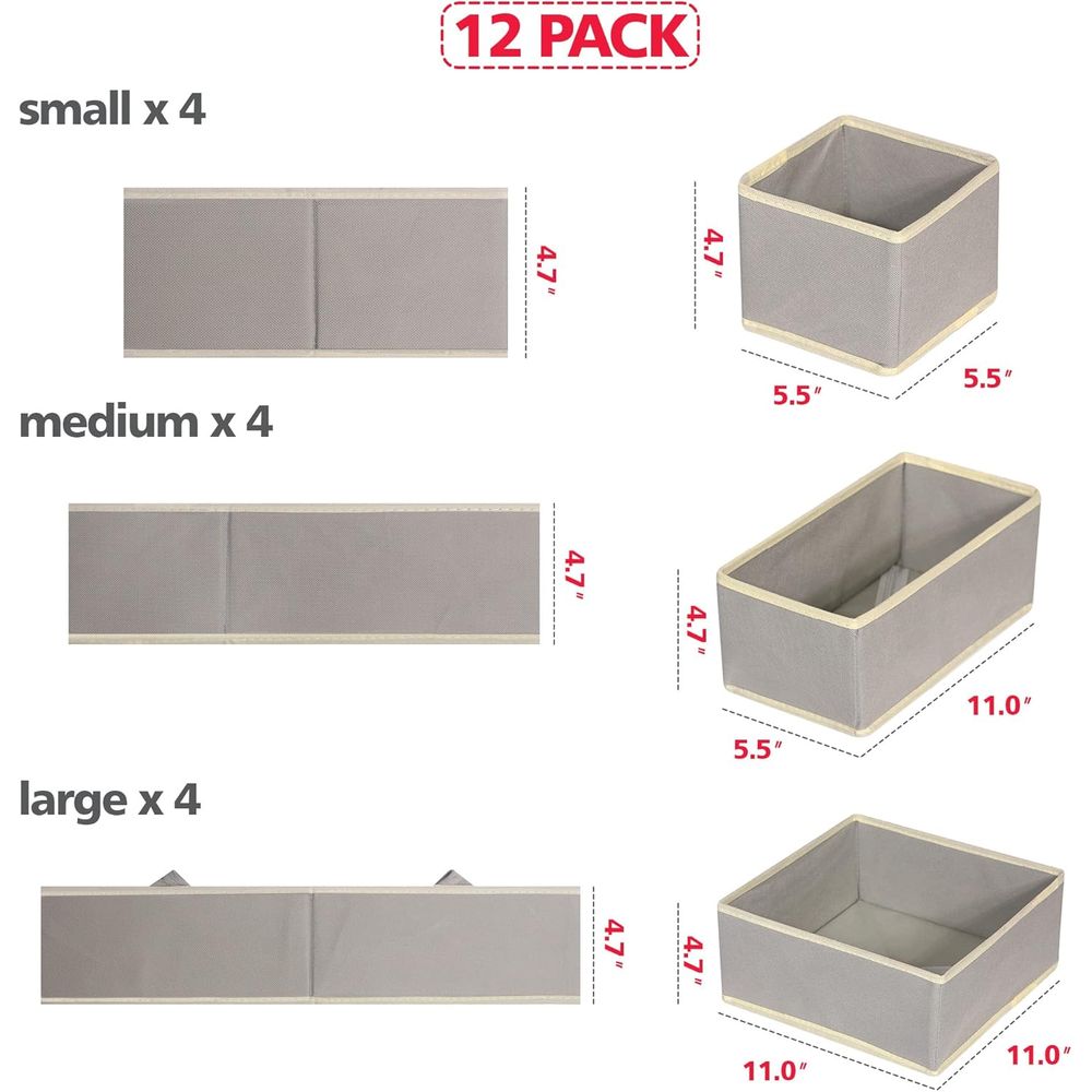 12 Pack Cloth Storage Box Clos - đánh giá và giá Closet Organizer Baby