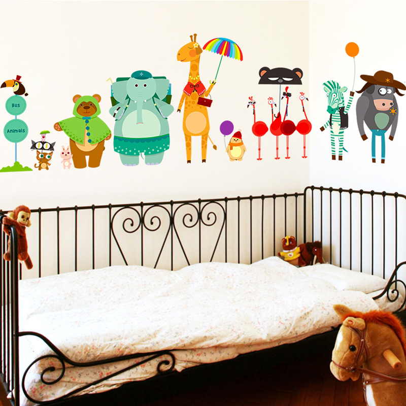Hoạt Hình Vườn Thú Ga Dán Tườn - đánh giá và giá Baby Nursery Zoo Animals