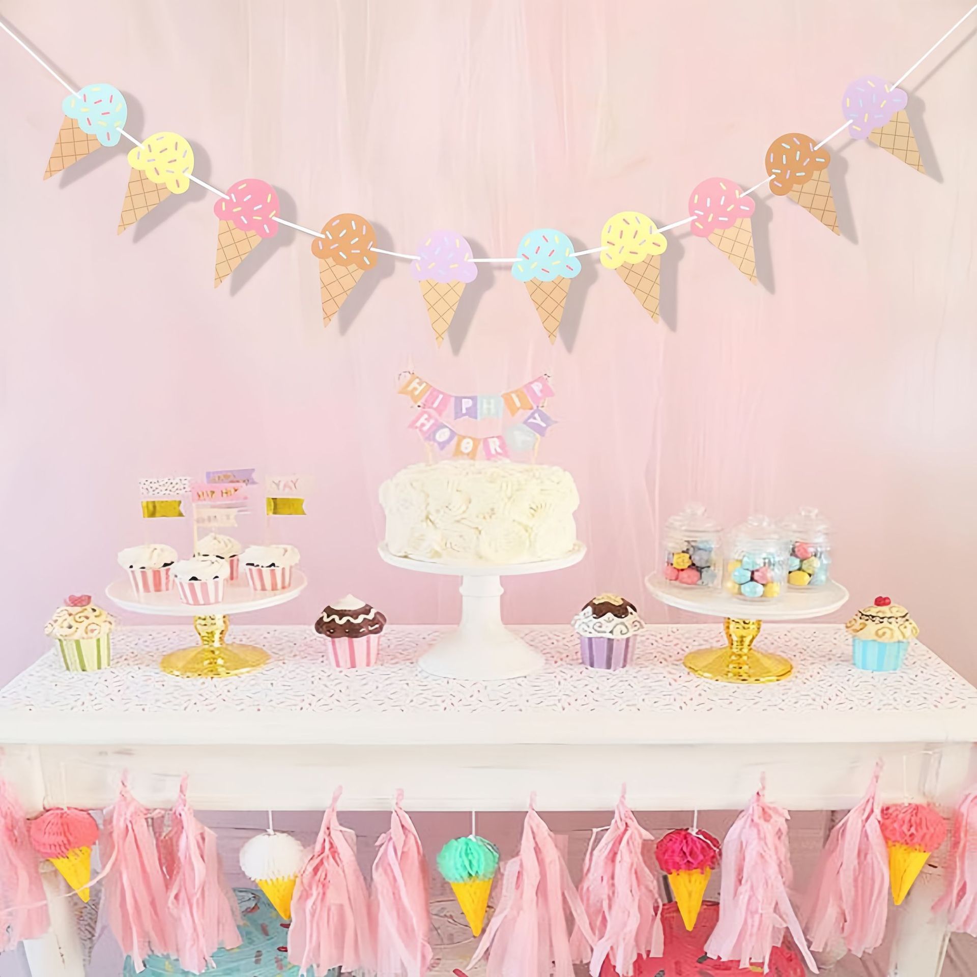 Sweet Ice Cream Theme Paper Ba - đánh giá và giá Baby Nursery Hanging Decor