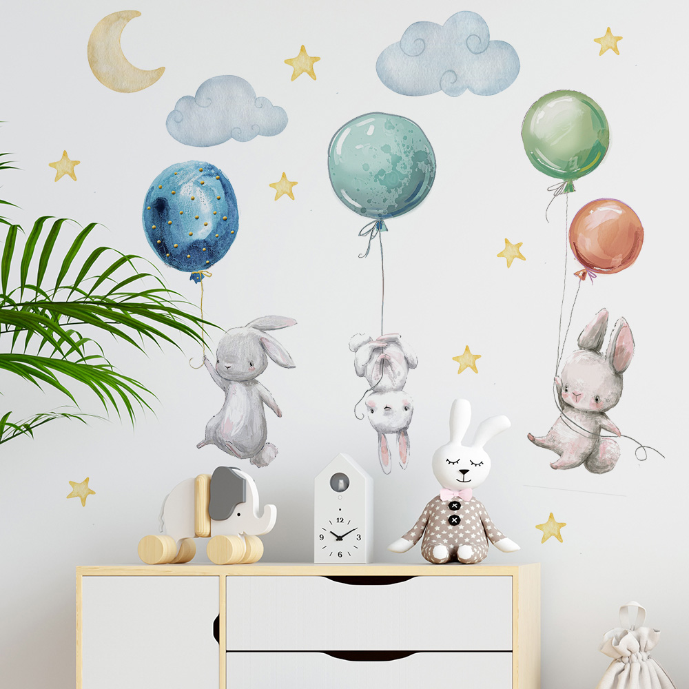 Cute Lovely Flying Rabbits Wal - đánh giá và giá Baby Nursery Package