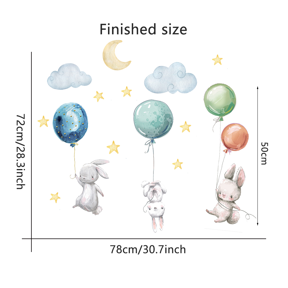 Cute Lovely Flying Rabbits Wal - đánh giá và giá Baby Nursery Package