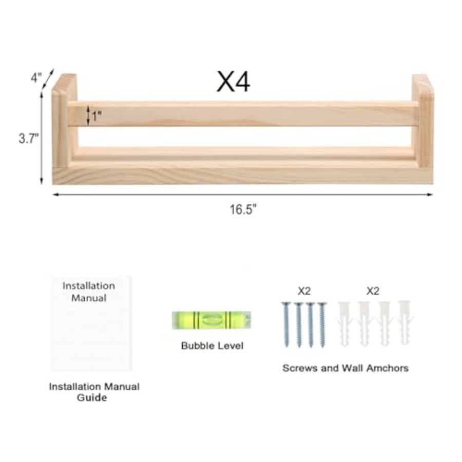 Nursery Room Shelves Set of 4, - đánh giá và giá Baby Nursery Floating Shelves