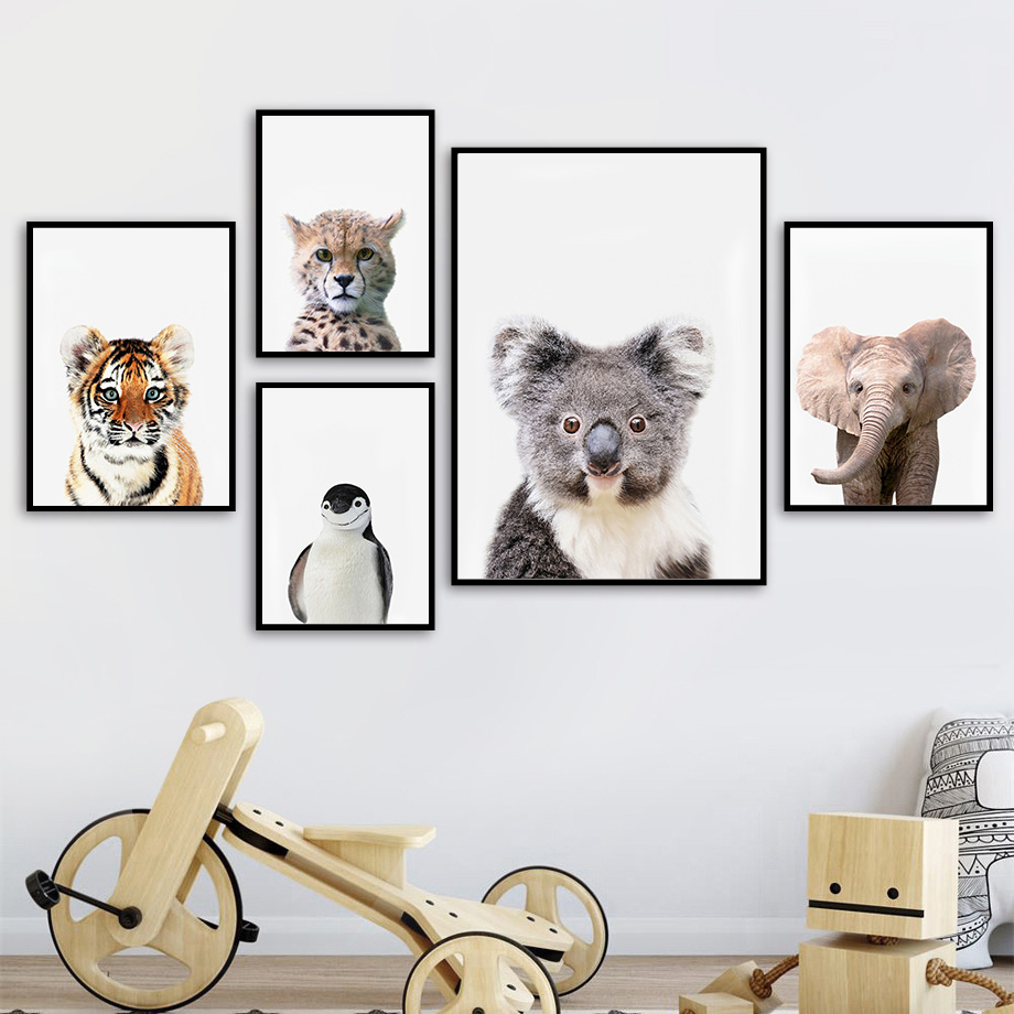 1pc frameless Canvas Painting  - đánh giá và giá Baby Nursery Zoo Animals