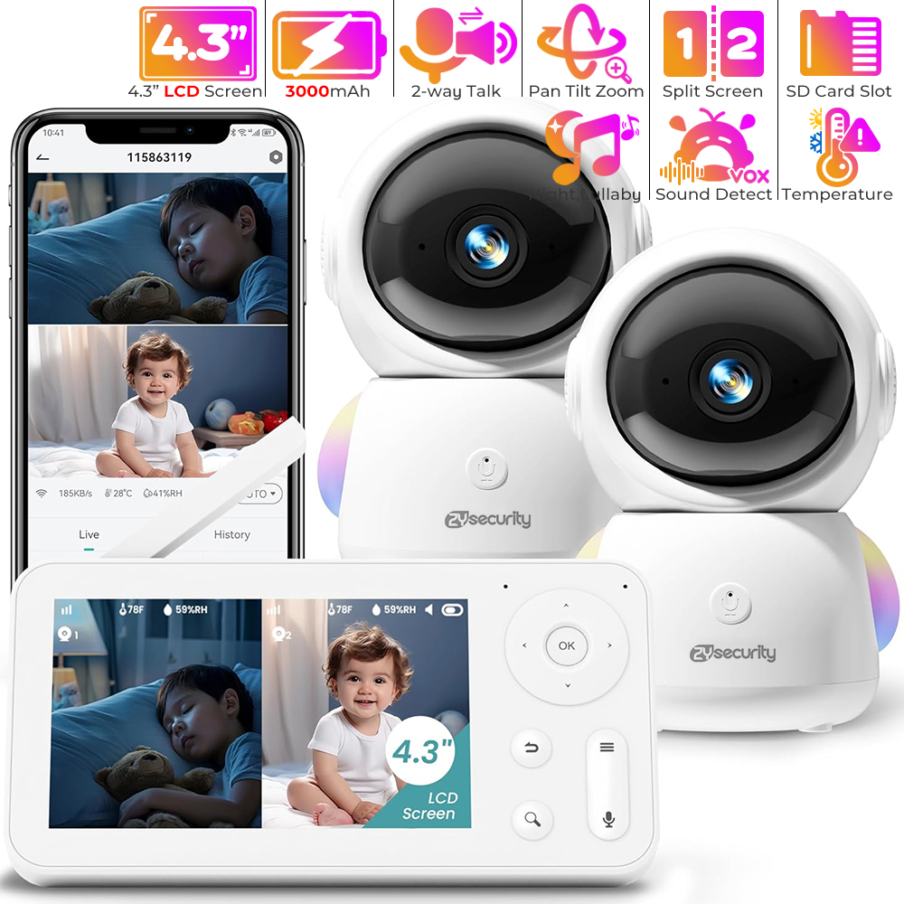 2K Baby Monitor with 2 Cameras - đánh giá và giá Baby Nursery Design