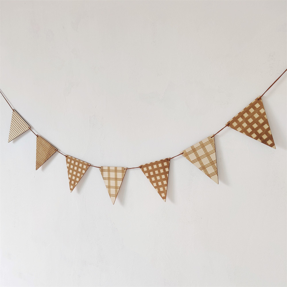 Bắc Âu Bằng Gỗ Tam Giác Cờ Tre - đánh giá và giá Baby Nursery Hanging Decor