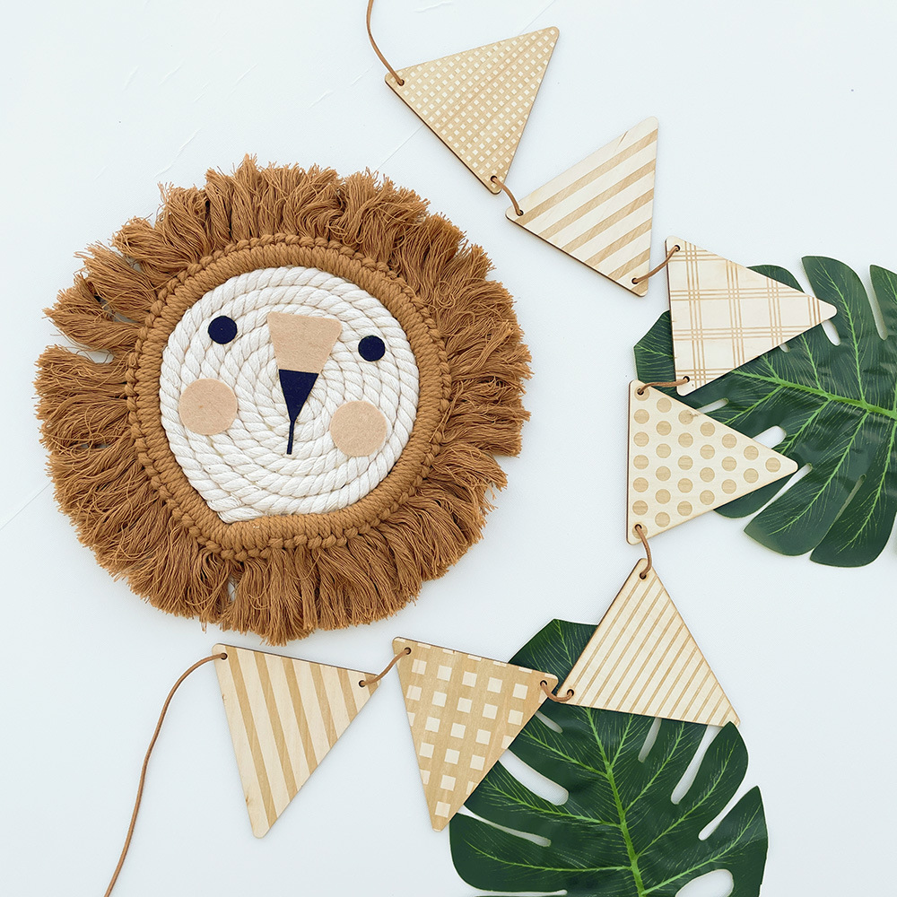 Bắc Âu Bằng Gỗ Tam Giác Cờ Tre - đánh giá và giá Baby Nursery Hanging Decor