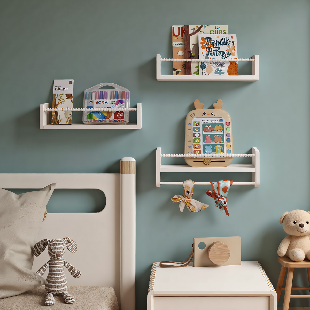 Floating Nursery Book Shelves  - đánh giá và giá Baby Nursery Floating Shelves