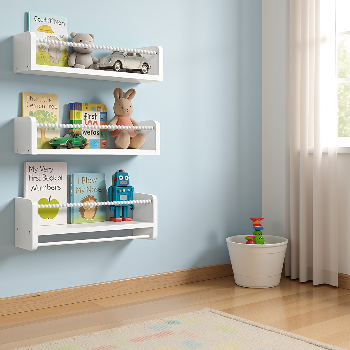 Floating Nursery Book Shelves  - đánh giá và giá Baby Nursery Floating Shelves