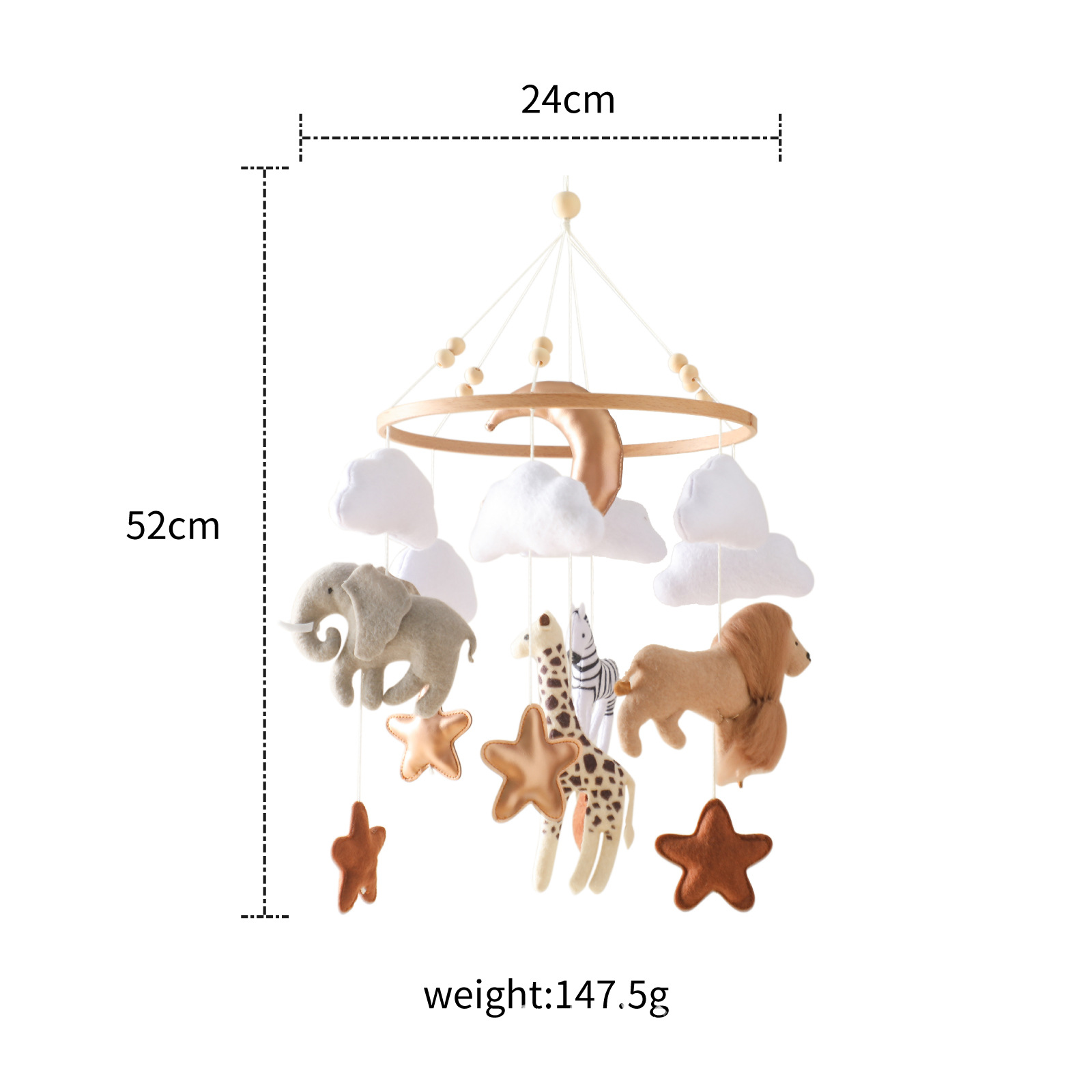 Hot Sale Nordic Handmade Felt  - đánh giá và giá Baby Nursery Hanging Decor