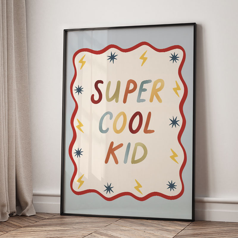 Funny Cartoon Super Cool Kid N - đánh giá và giá Baby Nursery Ornaments