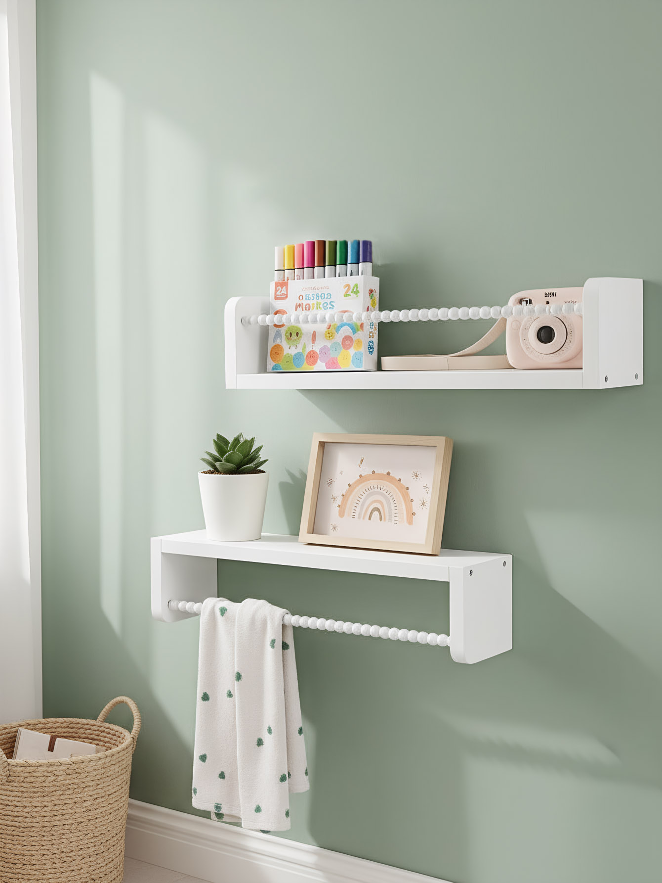 Wood Nursery Book Shelves, 15. - đánh giá và giá Baby Nursery Floating Shelves