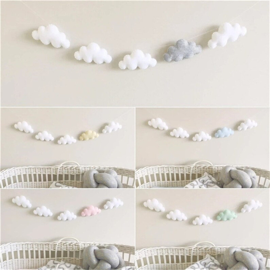 Nordic Felt Cloud Garlands Str - đánh giá và giá Baby Nursery Hanging Decor