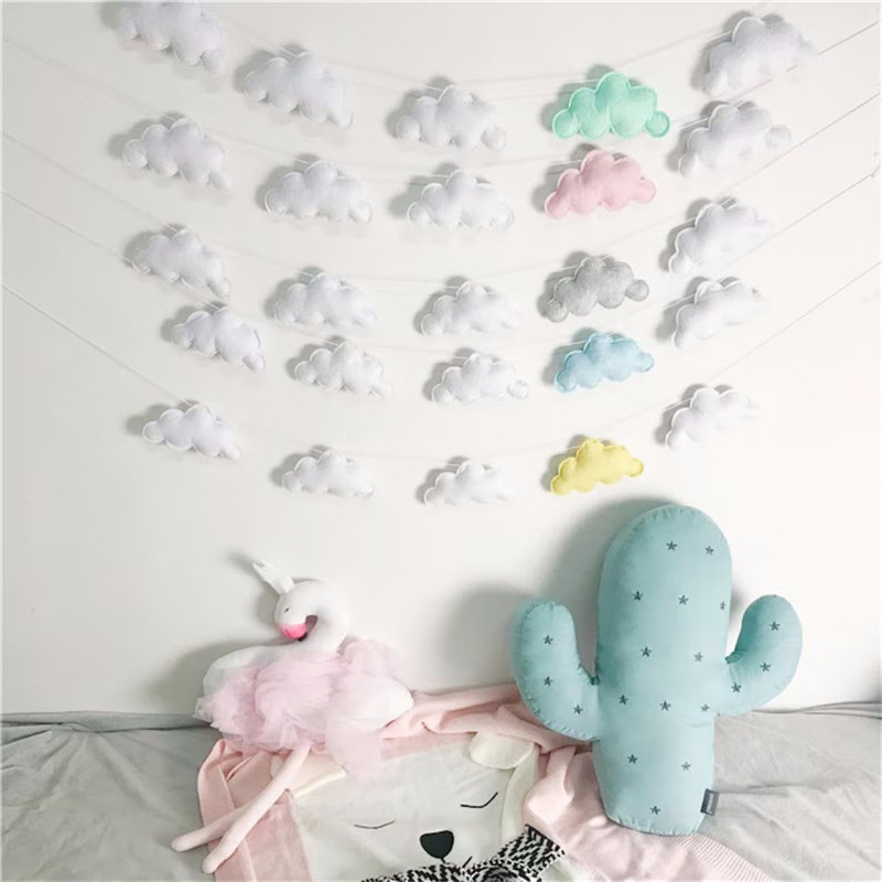 Nordic Felt Cloud Garlands Str - đánh giá và giá Baby Nursery Hanging Decor
