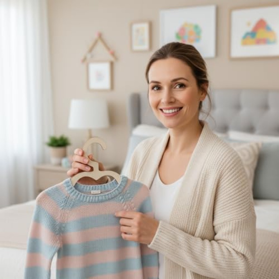 10Pcs Wooden Hangers for Baby  - đánh giá và giá Closet Organizer Baby